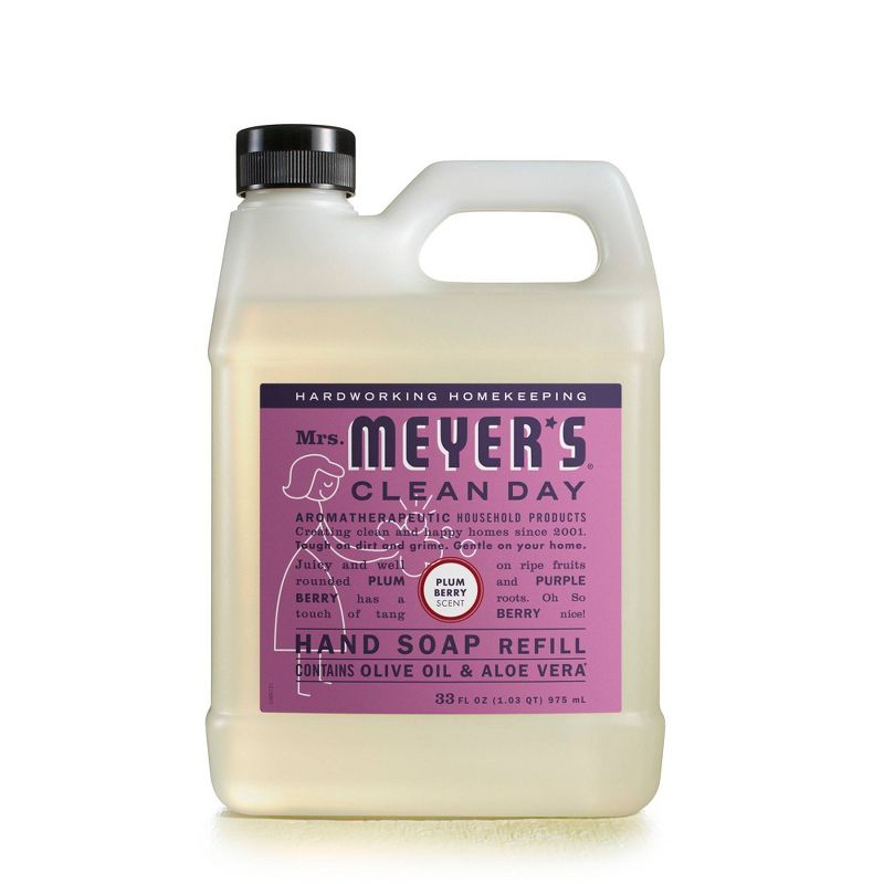Mrs. Meyer&#39;s Clean Day Gel Hand Soap Refill &#8211; Plum Berry Scent - 33 fl oz, 1 of 7