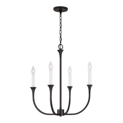 Capital Lighting Decklan 4 - Light Chandelier in  Black Iron