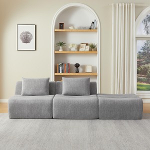 Dolonm 107.50 "Large-sized Compression Boneless Sofa , Modular sofa Chenille Fabric, No Assemble, 3 Seats, Space Saving, Bedroom Living Room - 1 of 4