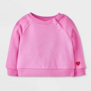 Baby 'Today Is A Good Day Crew' Sweatshirt - Cat & Jack™ Pink - 1 of 4