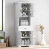 Tall Bathroom Storage Cabinet with 4 Doors, 1 Drawer, Open Shelf & Adjustable Storage, Anti-Tip Design, Black, 16.1" Wide - 3 of 4