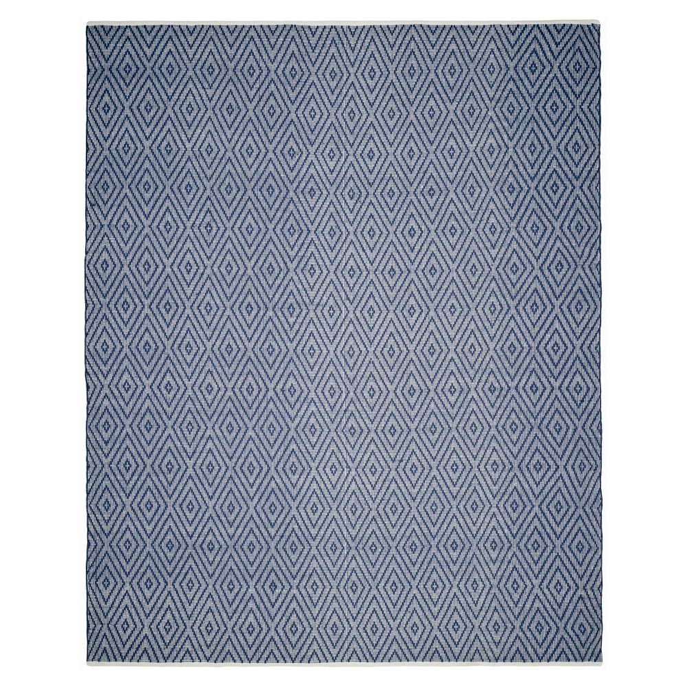 Navy/Ivory Diamond Flatweave Woven Area Rug 9'x12' - Safavieh