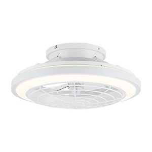 Parrot Uncle Modern White 20" Indoor Integrated LED CCT Low Profile Caged Enclosed Ceiling Fan - 1 of 4