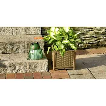 Ultimate Innovations Self-Watering Square Indoor Outdoor Planter Box with Trellis 9.84"x9.84"x40.75"