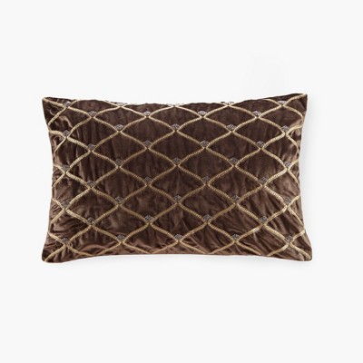LIVN CO. Foxtail Stitch Velvet Oblong Decorative Pillow