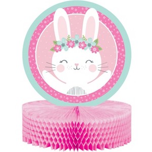 Bunny Print Party Centerpiece, White Pink Blue