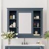 XINGHANZHENXUAN Wall Mounted Bathroom Storage Cabinet with Mirror, Modern Medicine Cabinet with 6 Open Shelves - 2 of 4