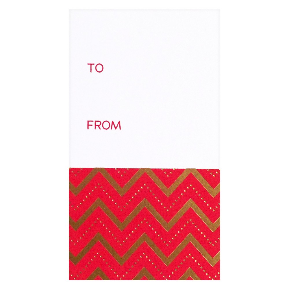 Photos - Accessory Zig Zag Striped Gift Tag Red: meant to be sent Christmas Chevron Paper Tags, Multicolor, 8 Pack, Classic Patterns, 5.5" x 3.