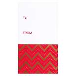 Zig Zag Striped Gift Tag Red