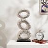 Decorative Abstract  Sculptures – Set of 2 Modern Gold & Nickel Polished Table Accents - 2 of 4