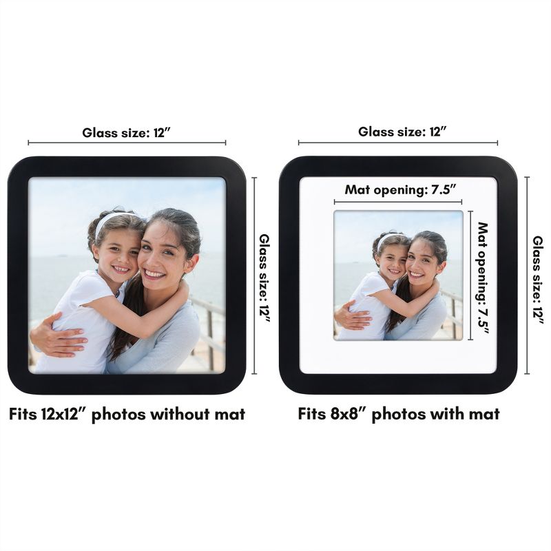 Americanflat Curved Corner Photo Frame With Mat & Shatter-Resistant Glass - Black, 2 of 9