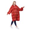 Catalonia Houndstooth Oversized Super Soft Warm Blanket Hoodie Sweatshirt for Women Wife, Giant Flush Pullover with Large Front Pocket - 2 of 4