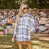 Women's Shacket Plaid Collared Long Sleeve Shirt Jacket - Cupshe - 3 of 4