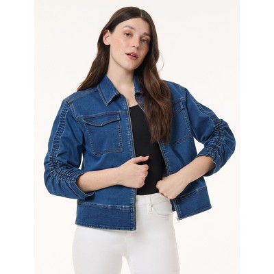 Jones New York Shirred Sleeve City Denim Jacket - M