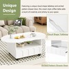 Cream Style Coffee Table with Brake Wheels Cloud Top Large Storage White 39.37x23.6 - 3 of 3
