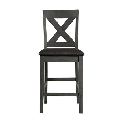 Alexa Gray 7-Piece Counter Height Dining Set with Faux Leather Upholstered Chairs