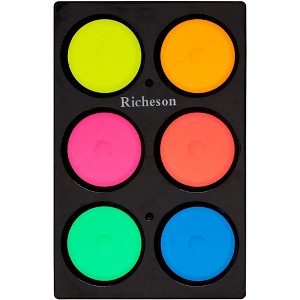 Jack Richeson Tempera Cakes, Small Size, Assorted Fluorescent Colors, Set of 6 - 1 of 1