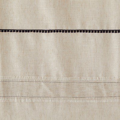 Frayser Beige and Navy Linen Blend Shower Curtain