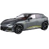 Ferrari Purosangue Matt Silverstone Gray Metallic with Yellow Stripes and Panoramic Roof with DISPLAY CASE 1/18 Model Car by BBR - 2 of 4