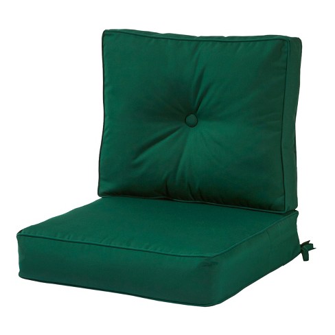 Kensington Garden 2pc Solid Outdoor Chair Back Cushion Set Forest Green