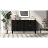 Lyngins Sideboard Buffet Cabinets with Wavy Pattern Doors,Cylindrical Legs,Metal Handles,Coffee Bar Cabinets,Credenzas for Kitchen,Entryway - 2 of 4