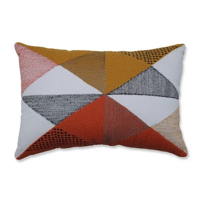 11.5"x18.5" Triangular Diamond Print Throw Pillow Orange/Gold - Pillow Perfect
