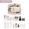 Narwey Checkered Makeup Bag Pink Travel Cosmetic Bag Organizer Toiletry Bag - 2 of 3