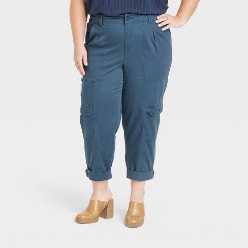 Women's Mid-rise Casual Fit Cargo Pants - Knox Rose™ Navy Blue 1x : Target