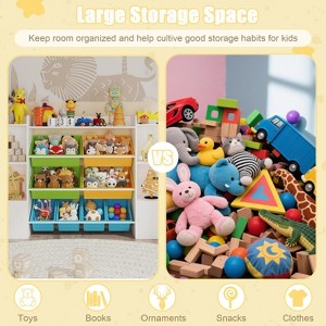 Toy Storage Organizer with 8 Toy Bins, 54.7" Wide Toddler Bookcase Storage Cabinet, Toy Organizers and Storage, Kids Bookshelf and Bookcase - 1 of 4