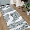Contemporary Abstract Spray Print Area Rug Ultra Thin Low Pile Machine Washable Stain Resistant Non Slip Non Shedding Floor Carpet - 3 of 4