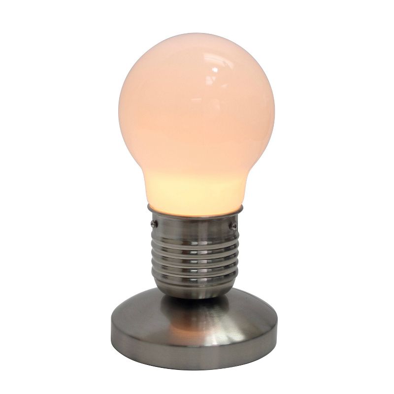 Edison Style Minimalist Idea Bulb Mini Touch Desk Lamp White - Simple Designs, 5 of 6