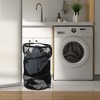Unique Bargains Folding Laundry Basket Black 1 Pc - 2 of 4