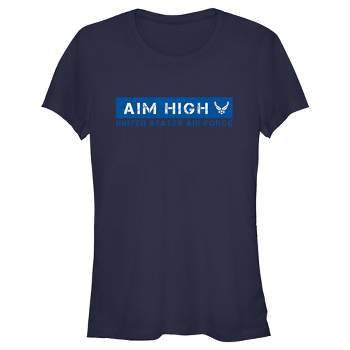 Juniors Womens United States Air Force Aim High Logo T-Shirt