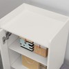 Gulches 36 in H x 39 in W White Tempered Glass Padded Seat L Shaped Modern Shoe Storage Cabinet - 4 of 4