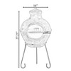 Vintiquewise Outdoor Beige Clay Chimenea BBQ Grill Fire Pit Accent Design and Metal Stand - 4 of 4