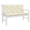 Aghana Digitals Cream Oxford Fabric Garden Bench Cushion Set of 2 - Water-Resistant, Non-Slip, - 4 of 4
