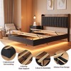 Bed Frame, Floating Platform Bed with Headboard, Wood Slats, Upholstered Bed Frame, No Box Spring Needed, Easy Assembly - 4 of 4