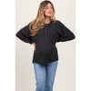 Pinkblush Charcoal Oversized Ribbed Knit Henley Maternity Sweater - 2 of 4