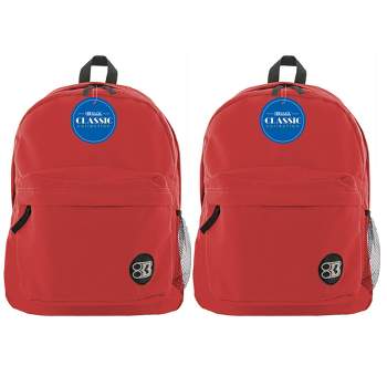 BAZIC Products® Classic Backpack 17" Red, Pack of 2