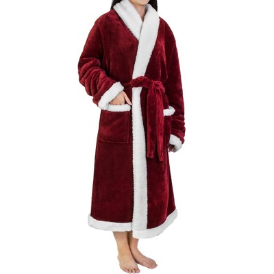 Pavilia Women Plush Fleece Robe, Soft Textured Bathrobe, Lady Cozy Spa Long  Robes, Fuzzy Satin Waffle Trim (sea Blue, Small-medium) : Target