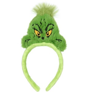Dr. Seuss GRINCH Costume Character Fabric Cosplay Hair Accessory Headband For Men And Women Green - 1 of 4