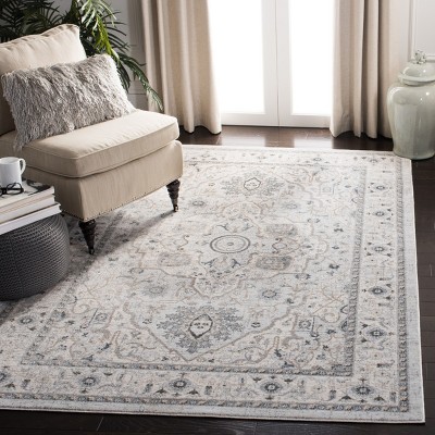 Isabella Light Grey Synthetic 8' x 10' Stain-Resistant Area Rug