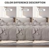 Queen Size Duvet Cover, 100 Washed Cotton, Organic Linen - Like, Breathable Durable, Cream Grey - 3 of 4