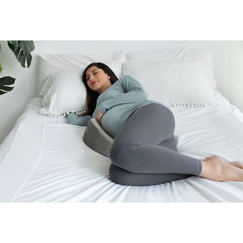 PharMeDoc Mommy Wedge Pregnancy Wedge Pillow - Memory Foam Maternity Support for Back, Belly, Knees, 2 of 9