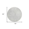 Silver And Ivory Geometric Washable Indoor Outdoor Area Rug - 3 of 4