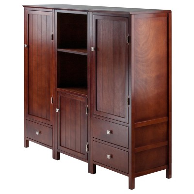 3pc Brooke Jelly Cupboard Set Walnut - Winsome