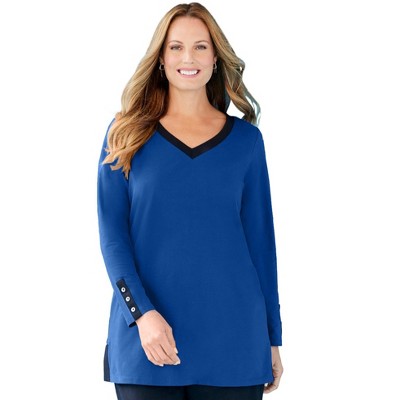 Catherines Women's Plus Size Suprema Studio Contrast Tunic