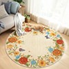 Washable Modern Floral Print Summer Spring Area Rugs, Soft Non Slip Botanical Floor Carpet for Home Office - 3 of 4