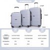 SEVOBAL Luggage 3 Piece Set Hardshell Suitcase with TSA Lock and Spinner Wheels for Travel, Silver, 19.68"*11.8"*29.9" - 2 of 4
