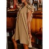 Clearlove Womens Dresses 2025 Casual V Neck Short Sleeve A Line Flowy Swing Shift Dress Mini Dress - 4 of 4